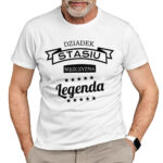 KOSZULKA DZIADEK MĘŻCZYZNA LEGENDA - koszulka męska z nadrukiem na dzień dziadka. Prezent dla dziadka.