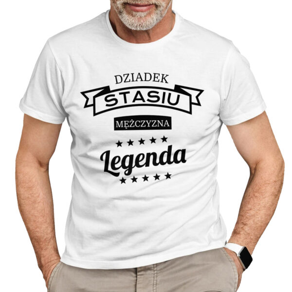 KOSZULKA DZIADEK MĘŻCZYZNA LEGENDA - koszulka męska z nadrukiem na dzień dziadka. Prezent dla dziadka.