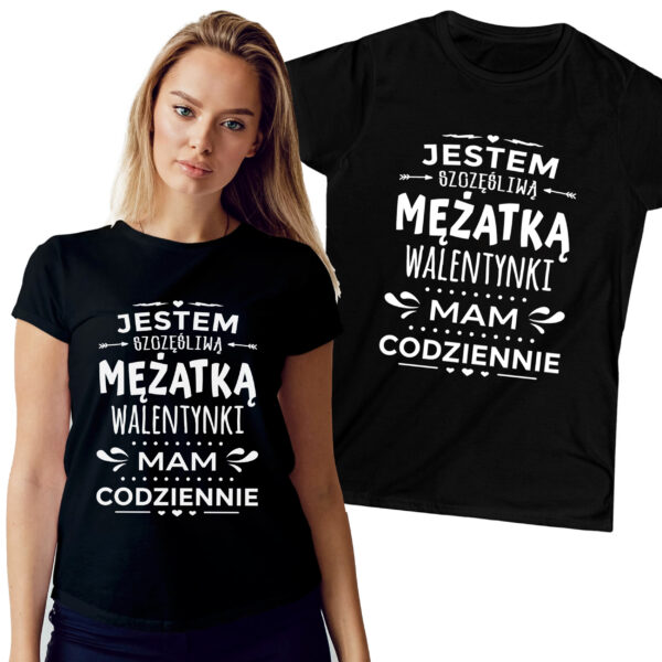 - Koszulka damska z nadrukiem na walentynki, dzień kobiet. Prezent na urodziny, święta.
