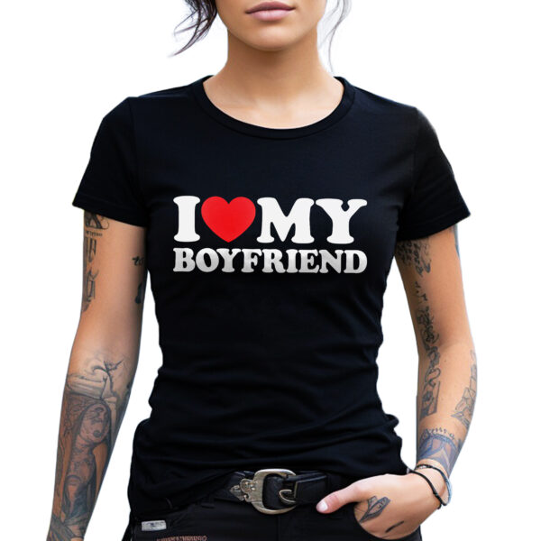 I LOVE MY BOYFRIEND - Koszulka damska z nadrukiem na walentynki, dzień kobiet. Prezent na urodziny, święta, dzień mamy.