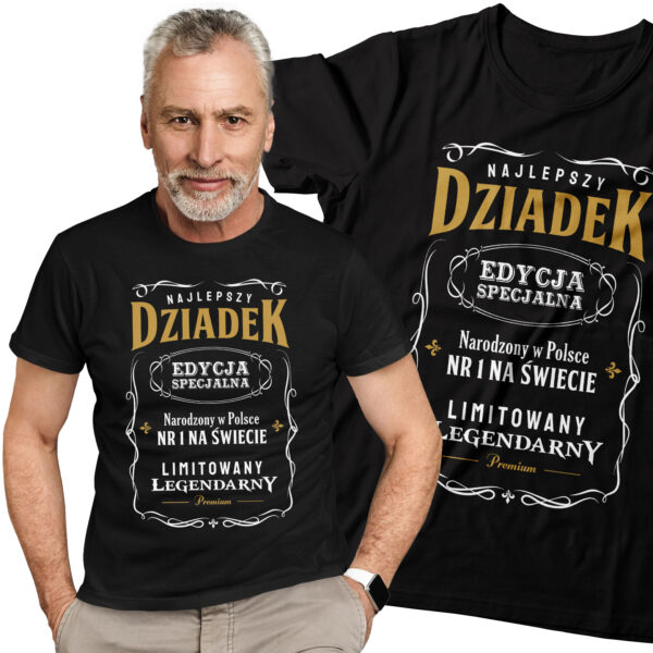 NAJLEPSZY DZIADEK EDYCJA SPECJALNA - koszulka męska z nadrukiem na dzień dziadka. Prezent dla dziadka.