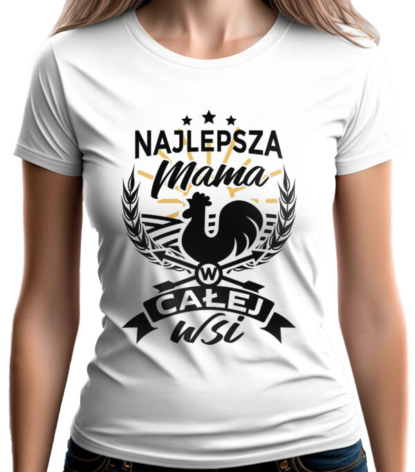 AJLEPSZA MAMA W CAŁEJ WSI - koszulka damska z nadrukiem. Prezent na dzień mamy, urodziny, święta walentynki dzień kobiet.