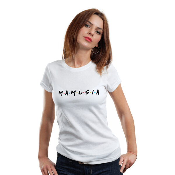MAMUSIA - koszulka damska z nadrukiem. Prezent na dzień mamy, urodziny, święta walentynki dzień kobiet.
