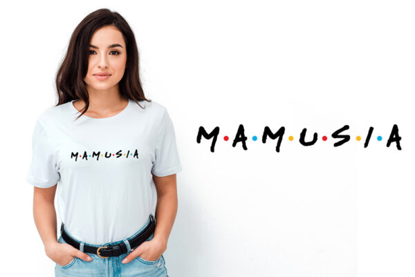 MAMUSIA - koszulka damska z nadrukiem. Prezent na dzień mamy, urodziny, święta walentynki dzień kobiet.