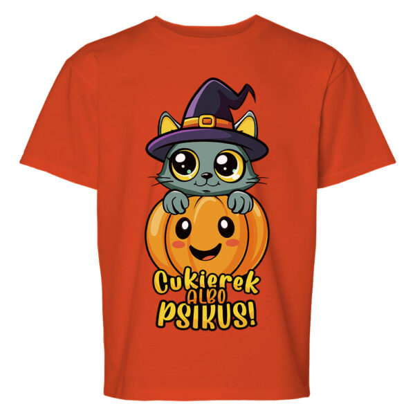 CUKIEREK ALBO PSIKUS - Koszulka dziecięca na Halloween.