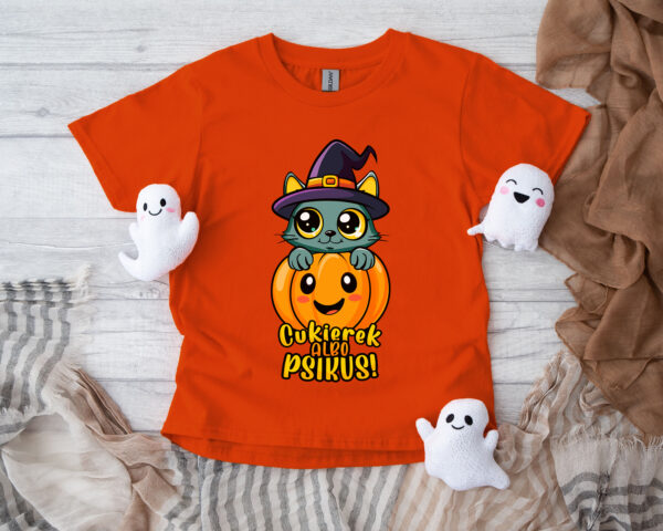 CUKIEREK ALBO PSIKUS - Koszulka dziecięca na Halloween.