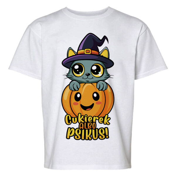 CUKIEREK ALBO PSIKUS - Koszulka dziecięca na Halloween.