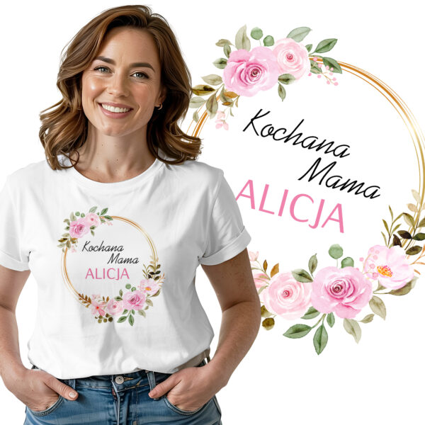 KOCHANA MAMA - koszulka damska z nadrukiem. Prezent na dzień mamy, urodziny, święta walentynki dzień kobiet.