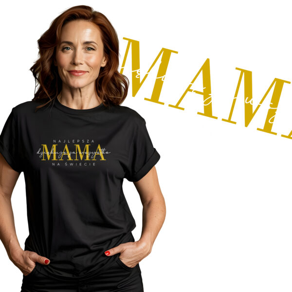 KOSZULKA NAJLEPSZA MAMA NA ŚWIECIE DZIĘKUJĘ ZA WSZYSTKO - koszulka damska z nadrukiem. Prezent na dzień mamy, urodziny, święta walentynki dzień kobiet.