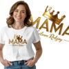 MAMA KRÓLOWA RODZINY - koszulka damska z nadrukiem. Prezent na dzień mamy, urodziny, święta walentynki dzień kobiet.