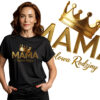 MAMA KRÓLOWA RODZINY - koszulka damska z nadrukiem. Prezent na dzień mamy, urodziny, święta walentynki dzień kobiet.