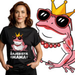 KOSZULKA ŻAJEBISTA MAMA - Koszulka damska z nadrukiem. Prezent na dzień mamy, urodziny, święta walentynki dzień kobiet.