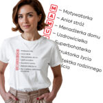 KOSZULKA MAMUSIA SKRÓT - Koszulka damska z nadrukiem. Prezent na dzień mamy, urodziny, święta walentynki dzień kobiet.