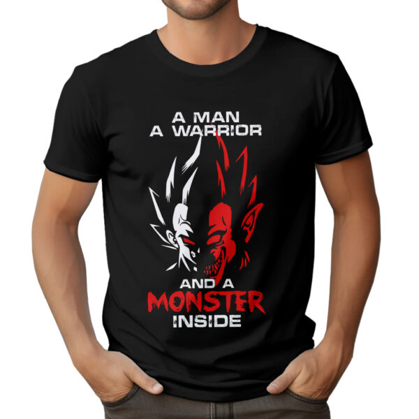 KOSZULKA A MAN A WARRIOR AND A MONSTER INSIDE - męska koszulka z nadrukiem dragon ball