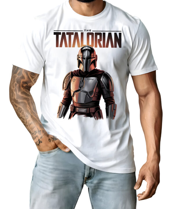 Zabawna koszulka z nadrukiem TATALORIAN MANDALORIAN - koszulka męska z nadrukiem na dzień ojca. Prezent dla Taty.