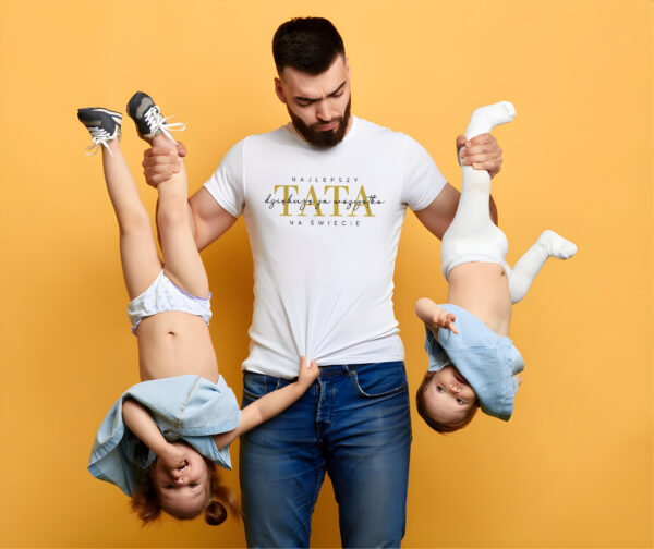 Koszulka z nadrukiem „NAJLEPSZY TATA NA ŚWIECIE DZIĘKUJĘ ZA WSZYSTKO” – prezent na Dzień Ojca