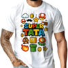 Koszulka „SUPER TATA” w stylu Mario Bros – retro prezent dla taty‑gracza