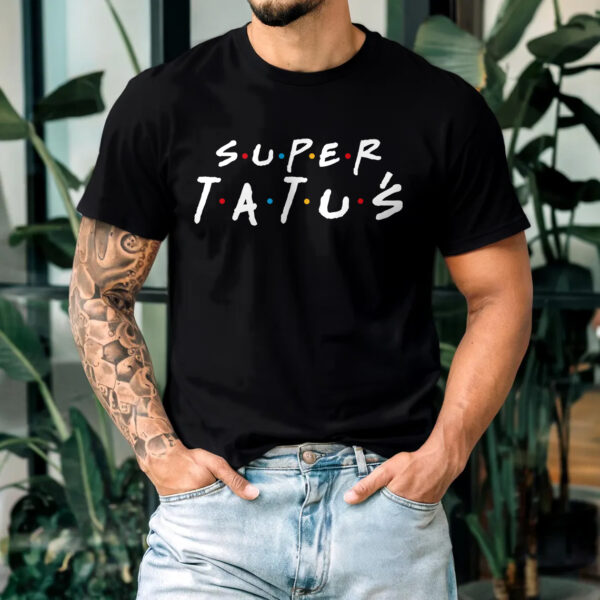 Koszulka „SUPER TATUŚ” z logo w stylu Friends – prezent dla taty