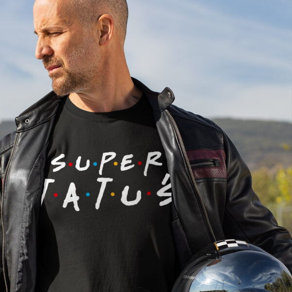Koszulka „SUPER TATUŚ” z logo w stylu Friends – prezent dla taty