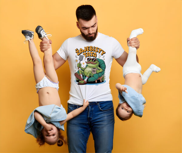 Koszulka z nadrukiem „ŻAJEBISTY TATA” – humorystyczny upominek na Dzień Ojca
