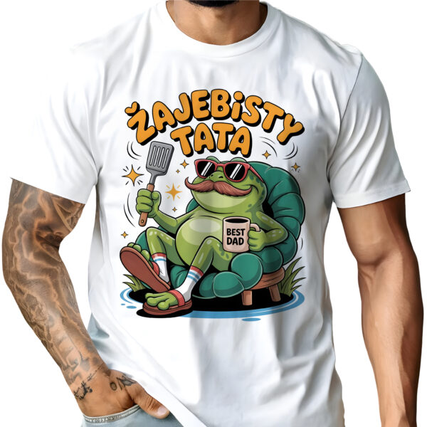 Koszulka z nadrukiem „ŻAJEBISTY TATA” – humorystyczny upominek na Dzień Ojca