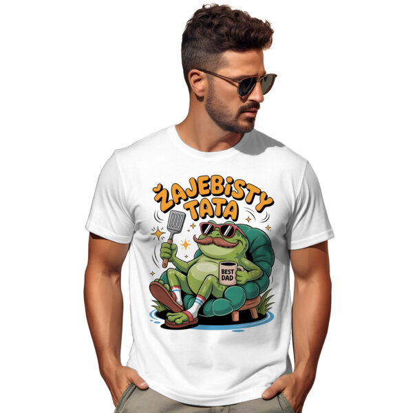 Koszulka z nadrukiem „ŻAJEBISTY TATA” – humorystyczny upominek na Dzień Ojca