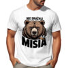 Koszulka z nadrukiem „NIE DRAŻNIJ MISIA” i grafiką głowy misia – zabawny t‑shirt