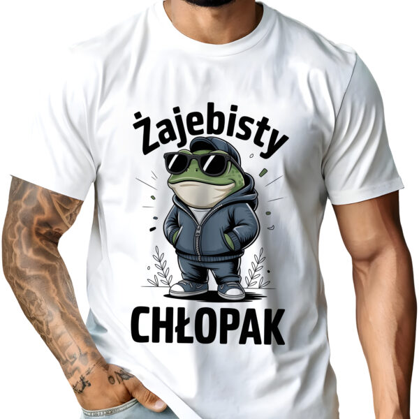 Koszulka z nadrukiem „Żajebisty chłopak” – oryginalny prezent dla chłopaka