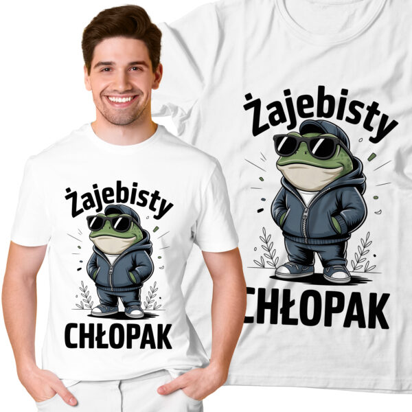 Koszulka z nadrukiem „Żajebisty chłopak” – oryginalny prezent dla chłopaka