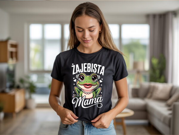 Koszulka z nadrukiem „Żajebista mama” – zabawny prezent na Dzień Mamy