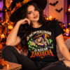 Koszulka damska na Halloween z czarownicą, zielonymi zaklęciami i napisem Ja nie przeklinam, ja rzucam zaklęcia