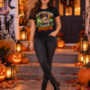 Koszulka damska na Halloween z czarownicą, zielonymi zaklęciami i napisem Ja nie przeklinam, ja rzucam zaklęcia